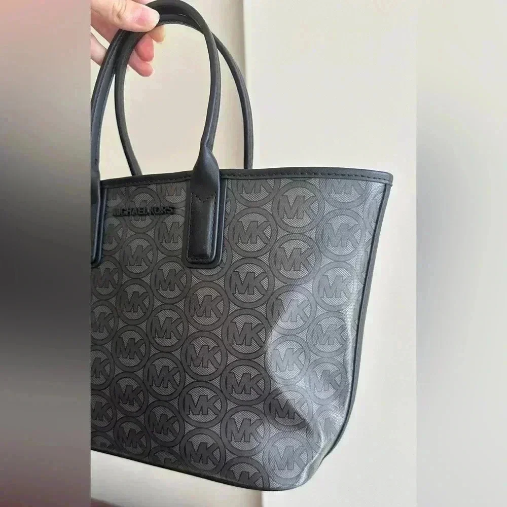 MICHAEL KORS Jodie Small Logo Jacquard Tote Bag Small Tote - Black MSRP $348 NWT